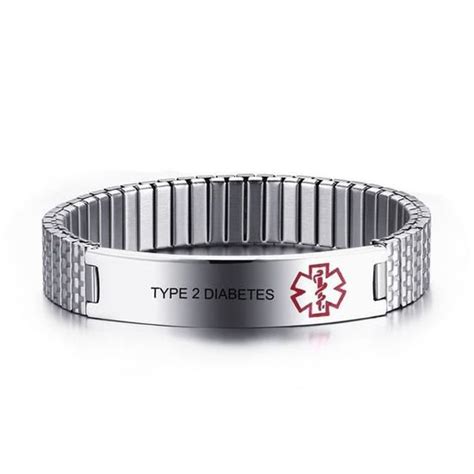 Bracelet de diabète,TYPE 2 DIABETES--Bracelet médical personnalisé pour ...