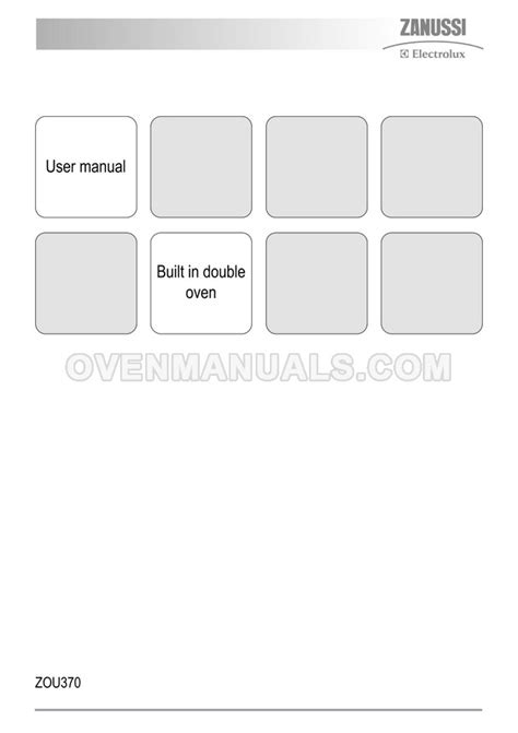 Zanussi ZOU370 Oven User Manual