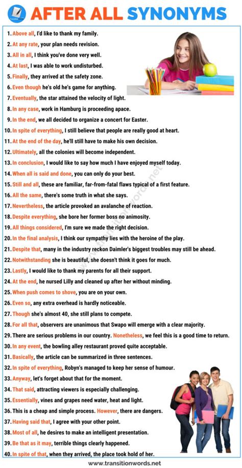 Other Ways To Say After All List Of 40 Synonyms For After All With Esl