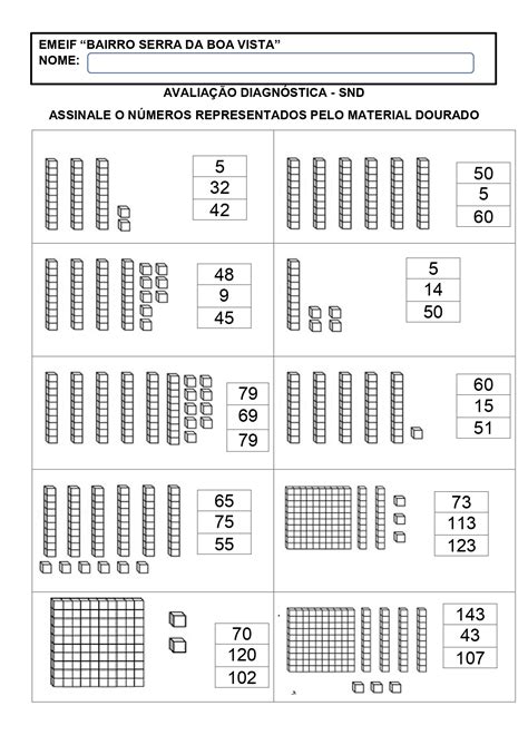 Atividade Valor Posicional E Material Dourado Atividades De Images