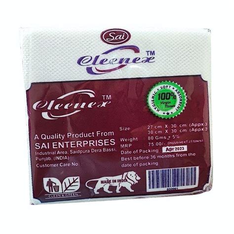 Cleenex Soft Tissue Paper Napkin At Rs Packet Tissue Paper