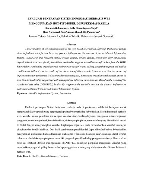 SOLUTION Evaluasi Penerapan Sistem Informasi Berbasis Web Menggunakan Hot Fit Model Di