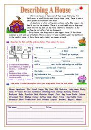 Describing A House Esl Worksheet By Zora