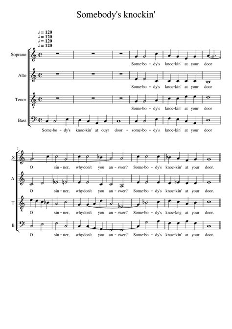 Somebody S Knockin At Your Door Anonymous Traditional Sheet Music