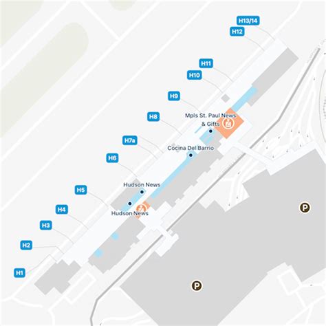 Minneapolis-St Paul Airport MSP Concourse B Map