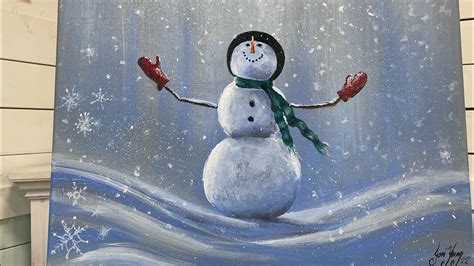 How To Paint Let It Snow Snowman Painting Tutorial EASY STEP BY