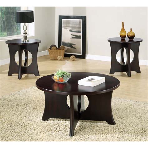 3 Piece Coffee Table Set In Dark Espresso I 7831p