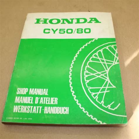 MANUEL REVUE TECHNIQUE D Atelier Honda Cy 50 80 1979 Entretien EUR 74