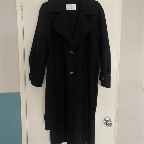 Oak Fort Oversized Belted Wool Blend Coat Size Depop