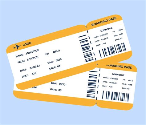 Design Of Two Air Tickets Concept For Travel Or Immigration Vector