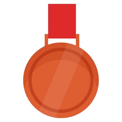 Medalha De Bronze Para Terceiro Lugar Em Branco Fita Vermelha