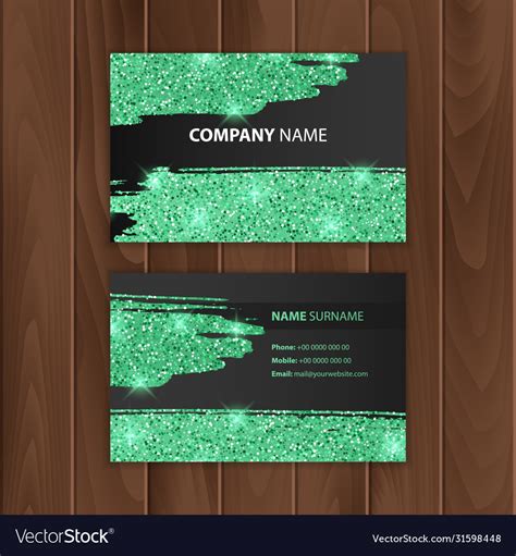 Black business card with glittering texture Vector Image