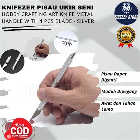 Jual KNIFEZER Pisau Ukir Seni Hobby Crafting Art Knife Metal Handle