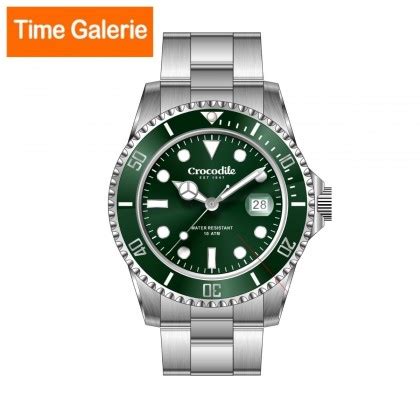 Crocodile Crdw Stainless Steel Strap With Green Dial Analog Men