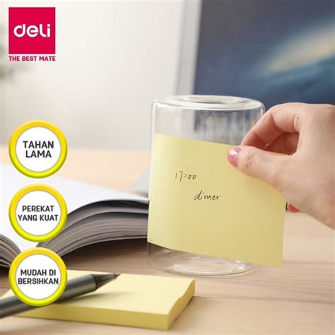 Jual Sticky Notes DELI Memo Tempel Warna Kuning 76x101mm EA00453 Di