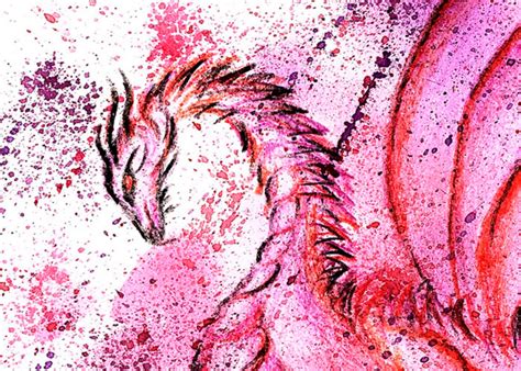 Dragon Wall Art, Dragon Painting, Purple Dragon Decor, Dragon Poster ...