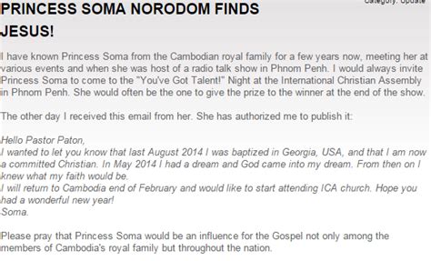 The Igorot Preacher Cambodian Princess Soma Norodom Meets Jesus