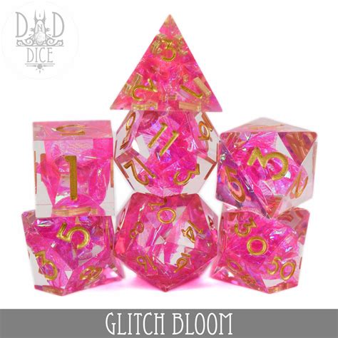 Glitch Bloom Handmade Dice Set