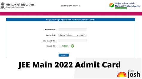 Jee Main 2022 Admit Card Session 2 Paper 1 Hall Ticket Released At