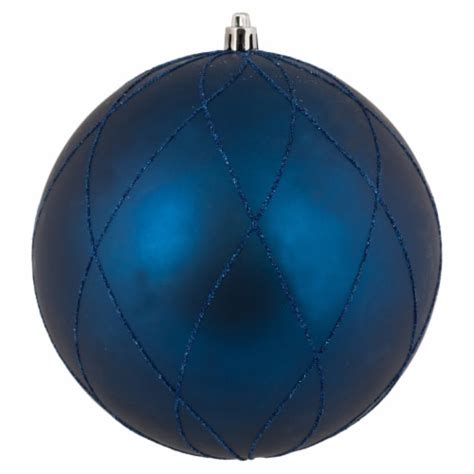 6 Midnight Blue Matte Glitter Swirl Ball Ornament 3bx 1 Kroger