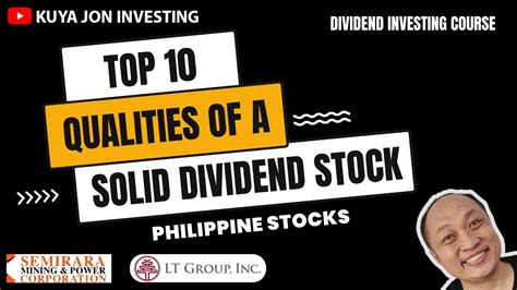 Qualities Of A Solid Dividend Stock In The Philippines Youtube