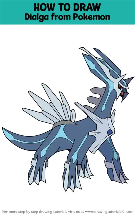 How To Draw Dialga From Pokemon Pokemon Step By Step