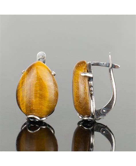 Серьги с тигровым глазом купить в Москве интернет магазине Shopbusin.ru