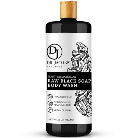 Dr Jacobs Naturals Authentic African Raw Black Soap Body Wash All In