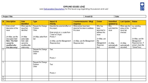 13 Free Sample Issue Log Templates - Printable Samples