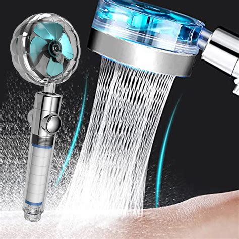 High Pressure Shower Heads 360 Degrees Rotating Handheld Turbo Fan