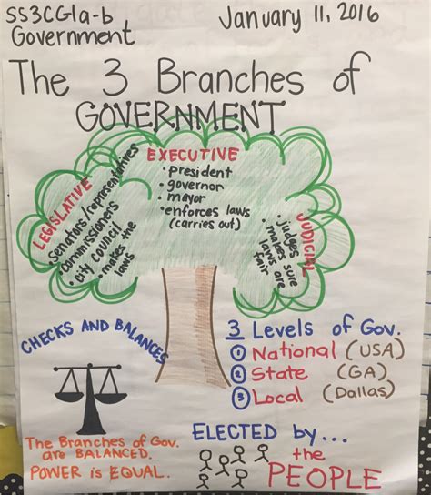 Branches Of Government Anchor Chart Printable Templates Free