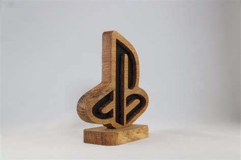 Wooden Playstation Stand With Cutout Effect Ps Logo Sign Ps5 Etsy