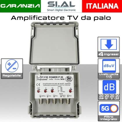 Amplificatore Tv Ingressi Biii Iv V Uhf Regolabili Db Taglio