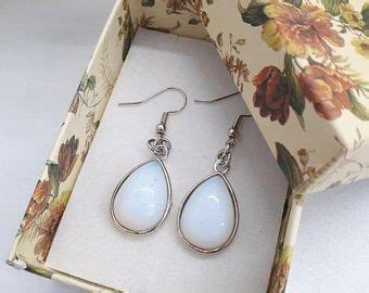 Orecchini D Argento Opale Bianco Orecchini Pietra Etsy White Opal