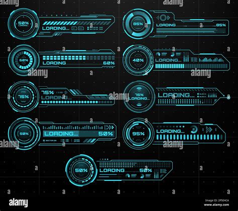 HUD Futuristic Loading Bars Sci Fi User Interface And Digital