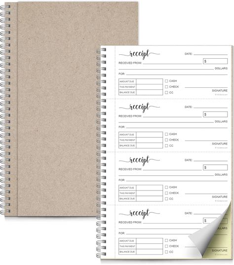 Amazon Done Receipt Book X Part Carbonless Spiral Bound