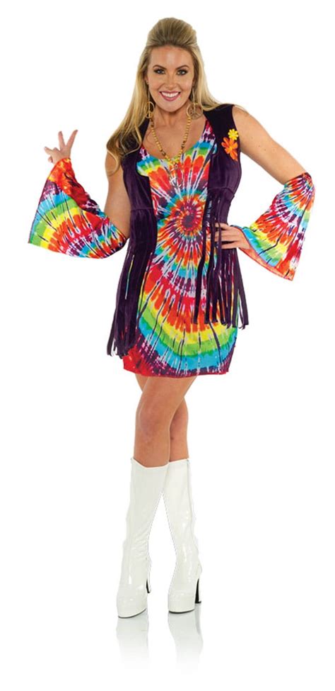 Underwraps Revolution 60s Hippie Chick Womens Halloween Fancy Dress