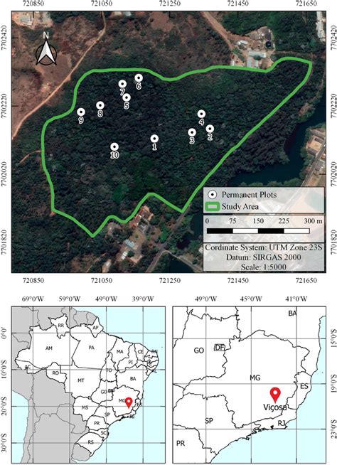 Location of the studied at Atlantic Forest fragment (the map was ...