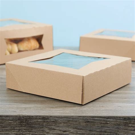 Baker S Mark 9 X 9 X 2 1 2 Kraft Auto Popup Window Pie Bakery Box