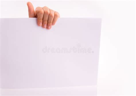 Hand Holding A White Blank Sheet Of Paper Stock Image Image Of Office