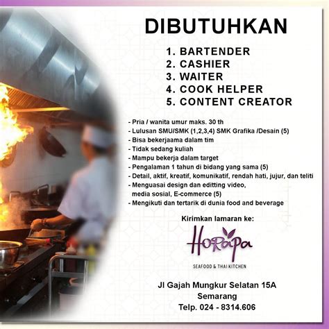 Lowongan Kerja Bartender Cashier Waiter Cook Helper Content