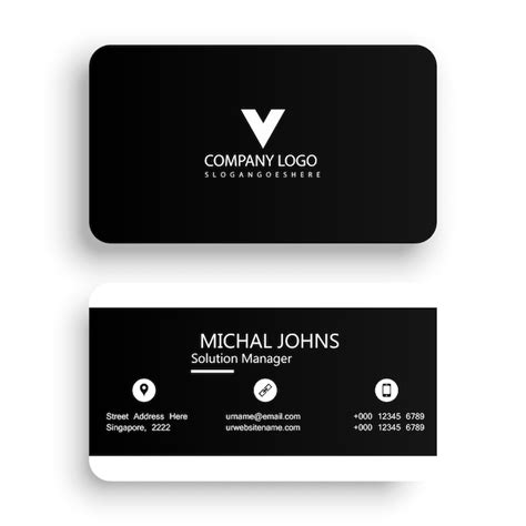 Premium Vector Black And White Modern Business Card Template