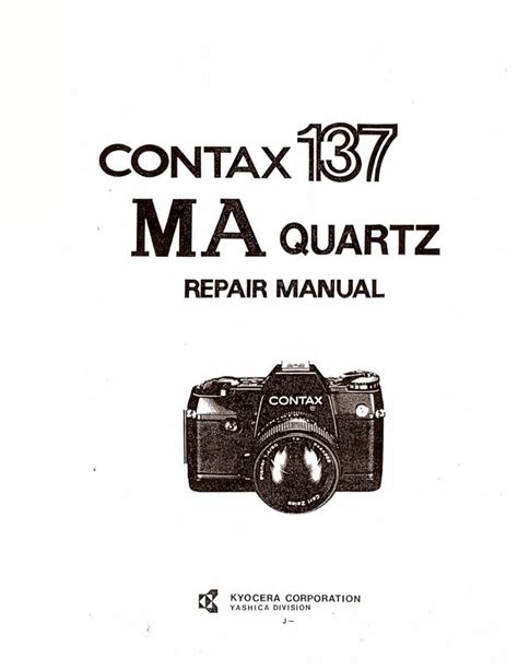 User Manual Contax 137 MA Quartz English 62 Pages