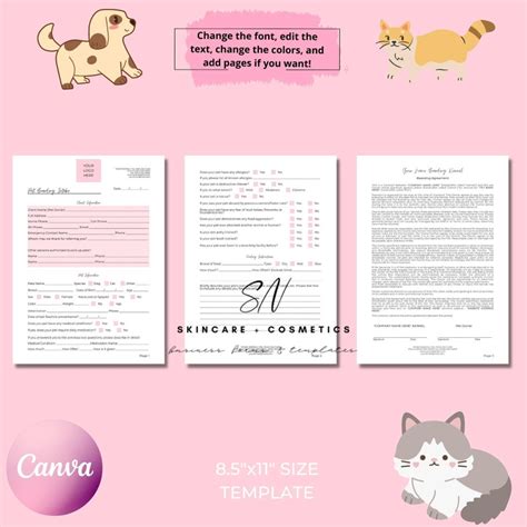 Pet Boarding Intake Form And Contract Agreement Diy Editable Etsy