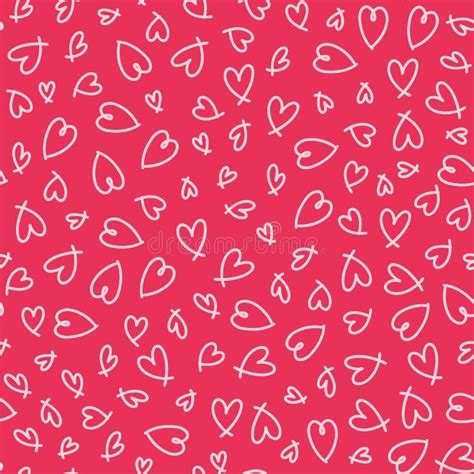 Hearts Seamless Pattern Valentines Day Background Love Romantic Theme