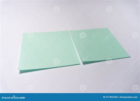 Two Blank Green Sticky Notes Stock Photo Image Of Custom Postit