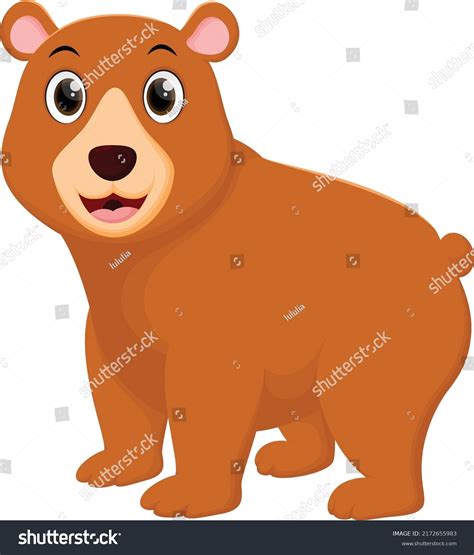 Cute Brown Bear Cartoon Isolated On Stock Vector Royalty Free