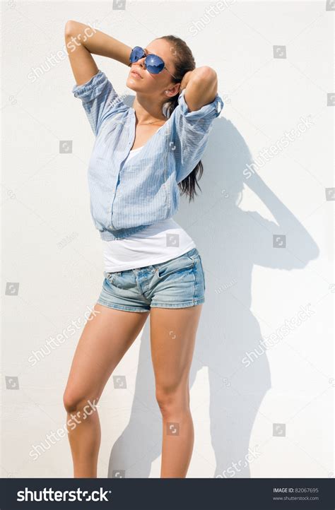 Beautiful Tanned Girl Brunette Posing Summer Stock Photo 82067695 Shutterstock