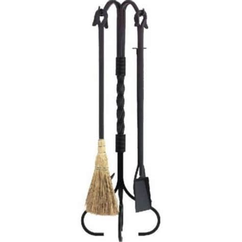 Dagan 5836 Wrought Iron Fireplace Tool Set Black 5 Piece 1 Smith