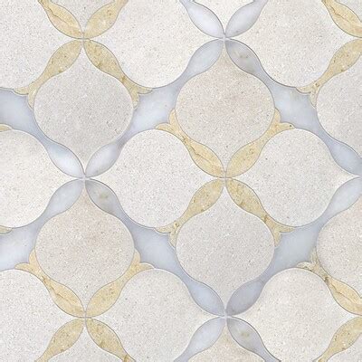 Rubicon Champagne Seashell Multi Finish Limestone Waterjet Decos